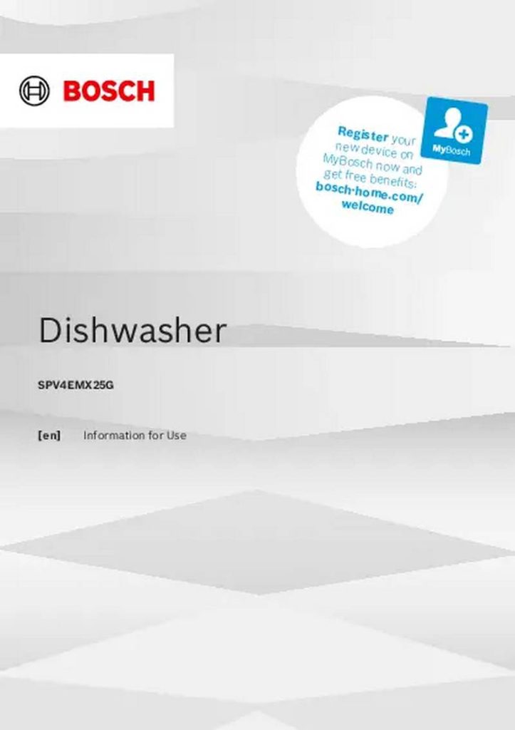 BOSCH SPV4EMX25G Dishwasher