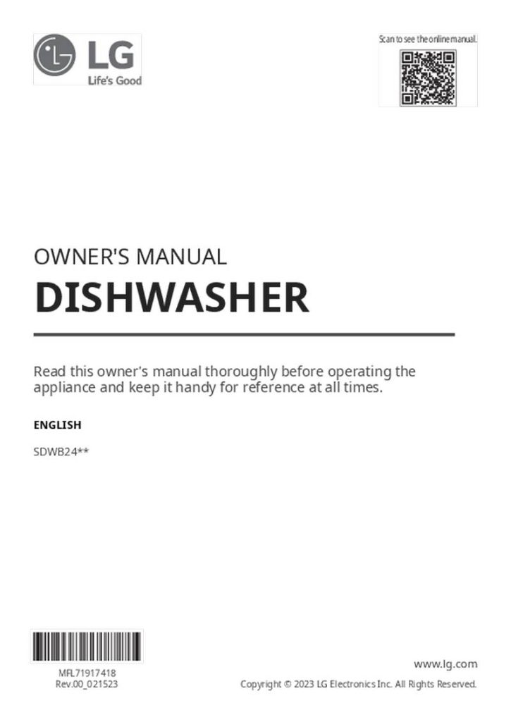 LG SDWB24S3 STUDIO Smart Dishwasher