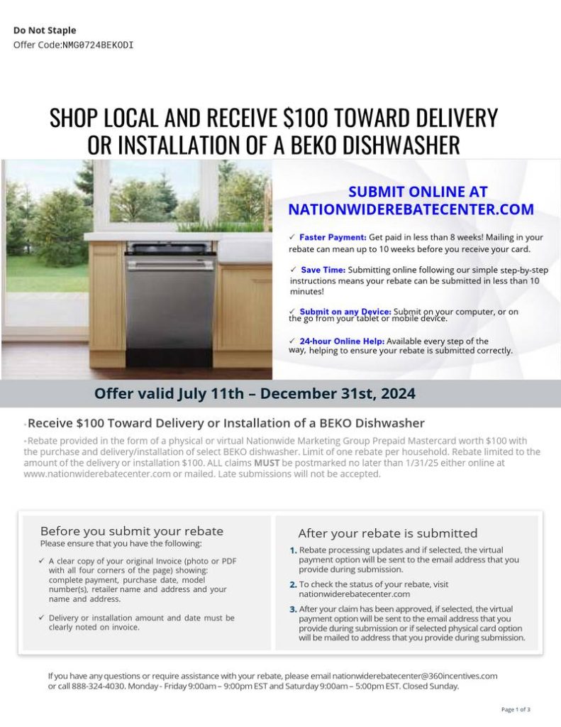 NMG0724BEKODI Dishwasher