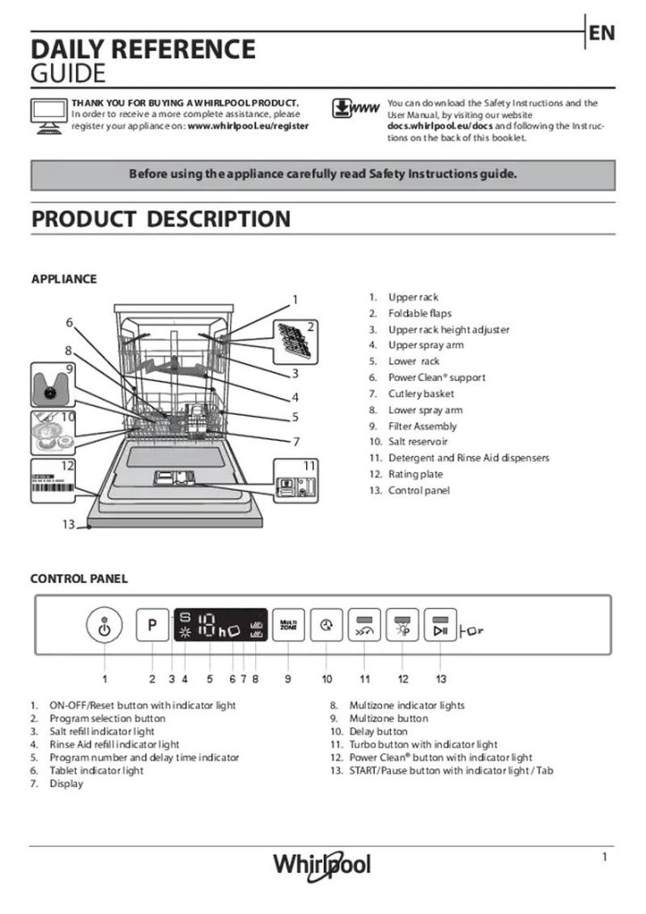 Whirlpool WDT970SAKZ Dishwasher